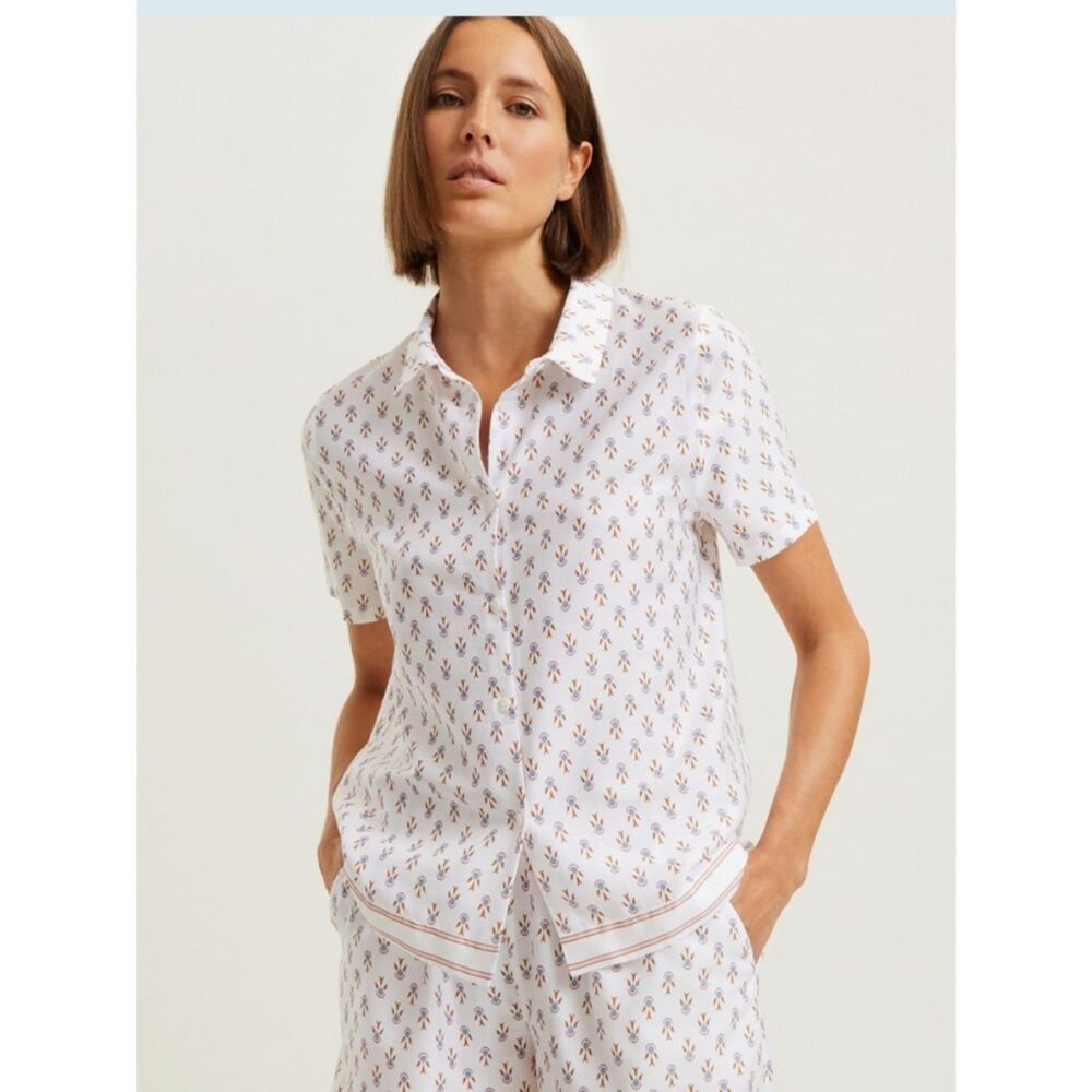 Laurence Tavernier Chora Cotton Sateen Pajama Top S
